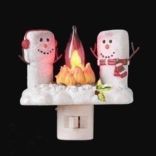 4.5 Marshmallow W/holly Xmas Night Light Flicker Bulb