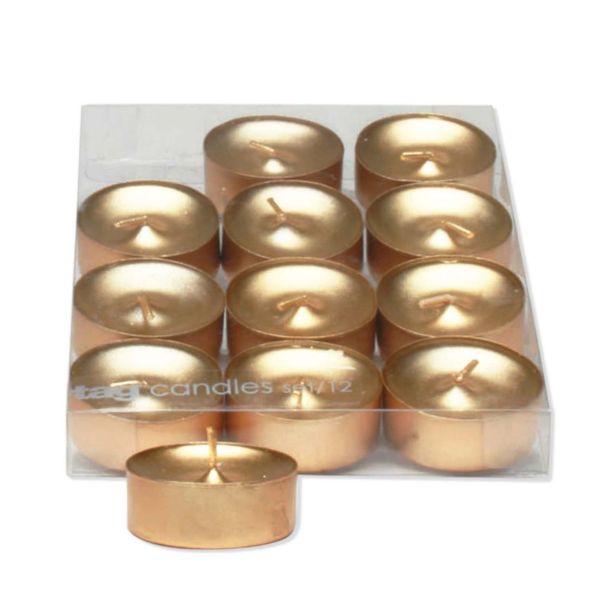 Shimmer Metallic Tea Lights - Set of 12