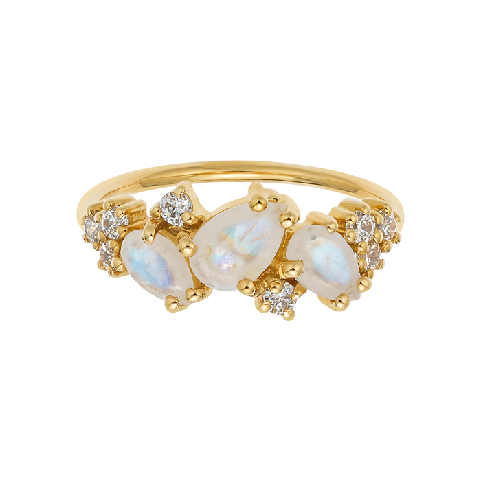 Rainbow Moonstone & Diamond Midsummer Night's Dream Ring