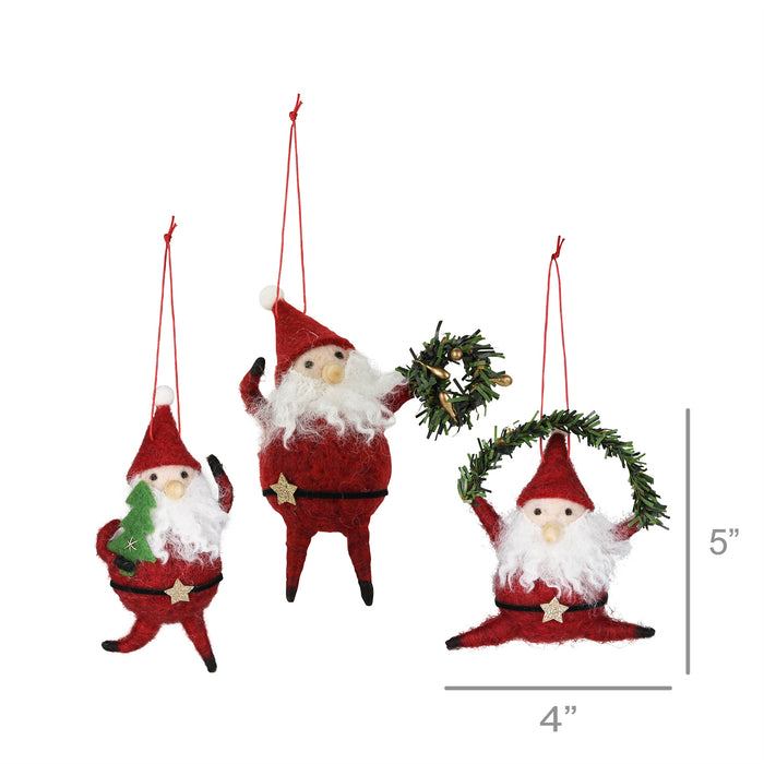 Dancing Santa Felt Ornament