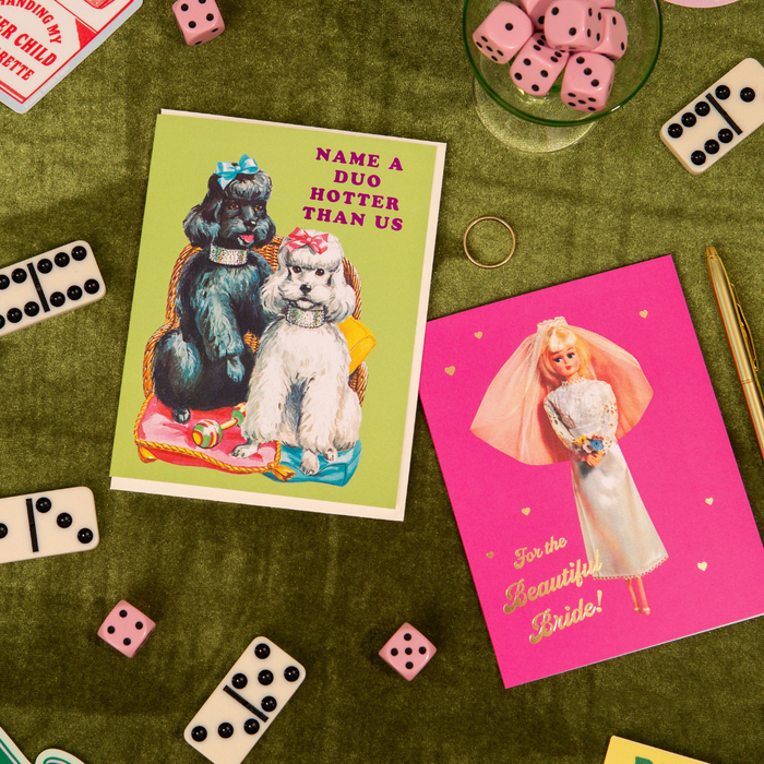 Hot Duo Poodles – Foil Friendship ✿ Sassy Card