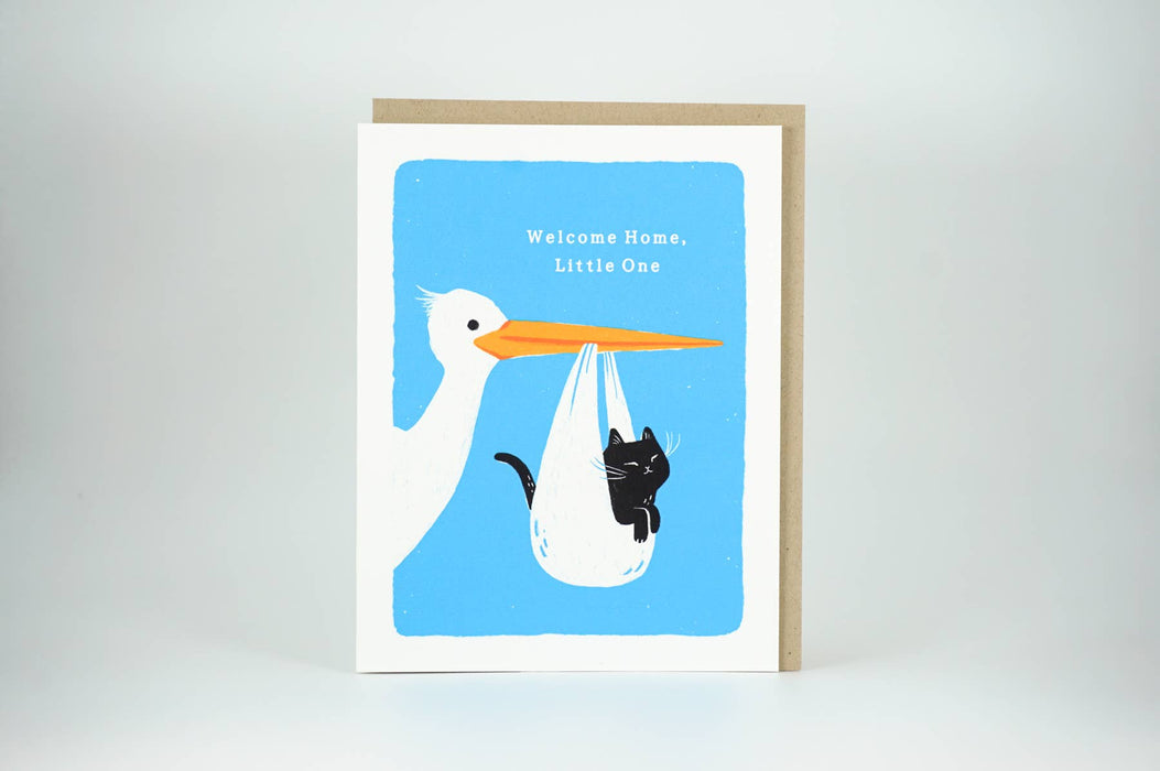Welcome Home Little One - Cat Baby Card