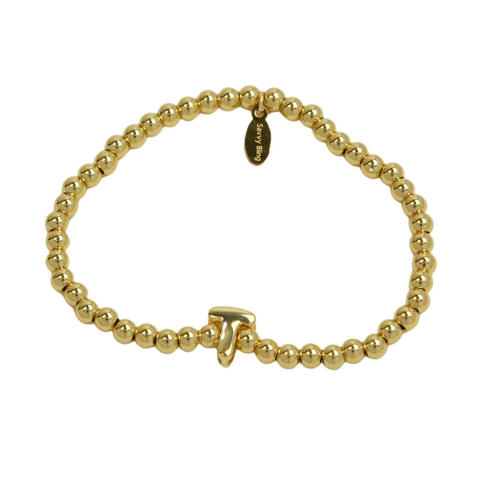 Initial Bubble Bracelet Gold Filled