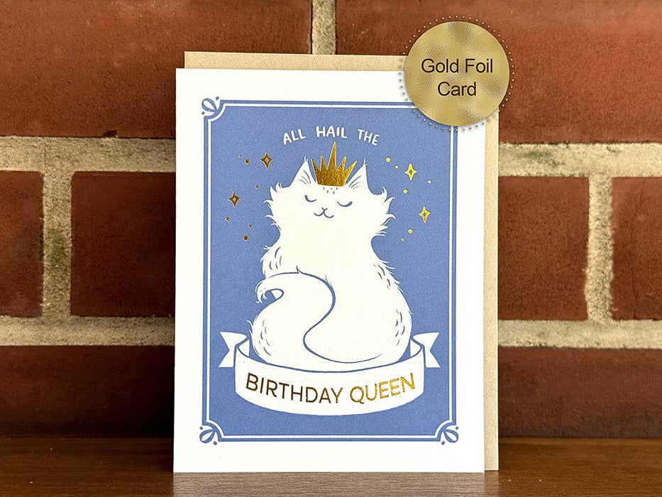 Birthday Queen Gold Foiled Greeting Card