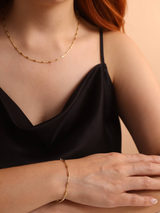 18k Gold Filled Mini Tube Chain Necklace