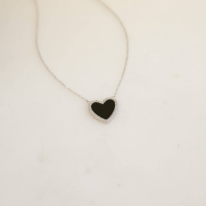Black Onyx Heart Necklace