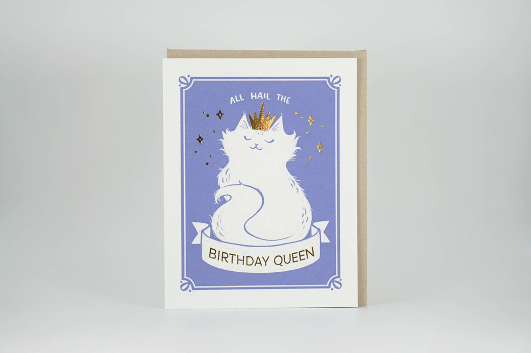 Birthday Queen Gold Foiled Greeting Card