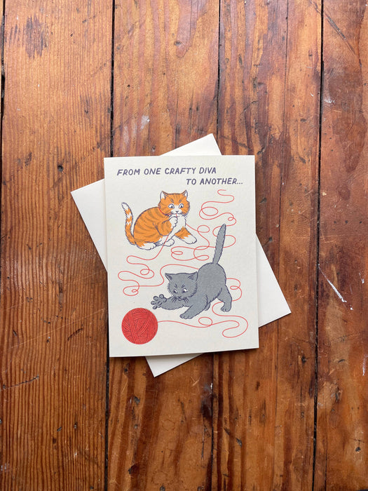 Crafty Diva Kitten Card