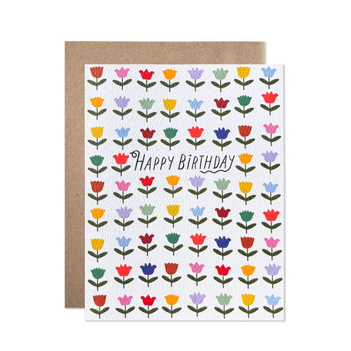 Birthday / Happy Birthday Rainbow Tulips