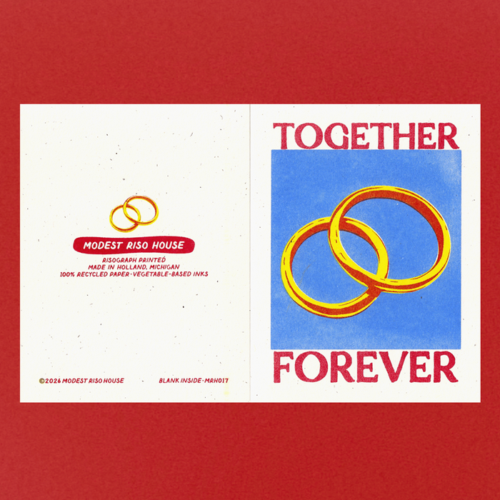 Together Forever Rings - Risograph Card