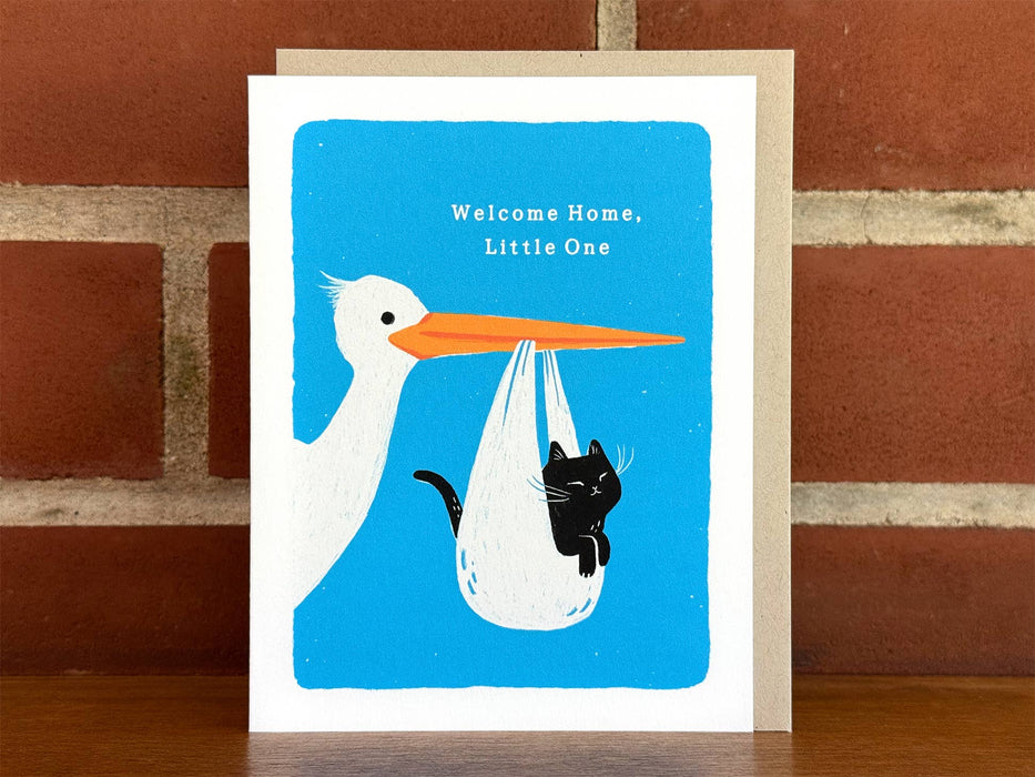 Welcome Home Little One - Cat Baby Card