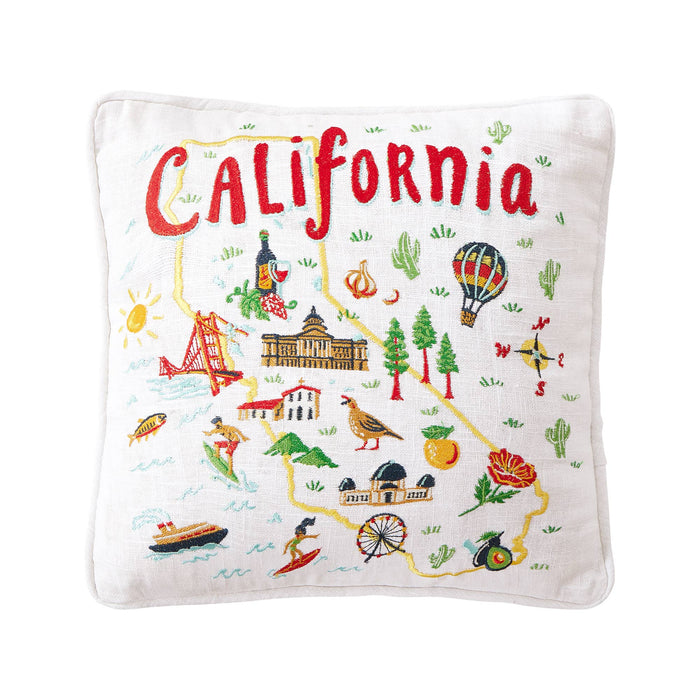 California Embroidered Pillow - Angela Staehling