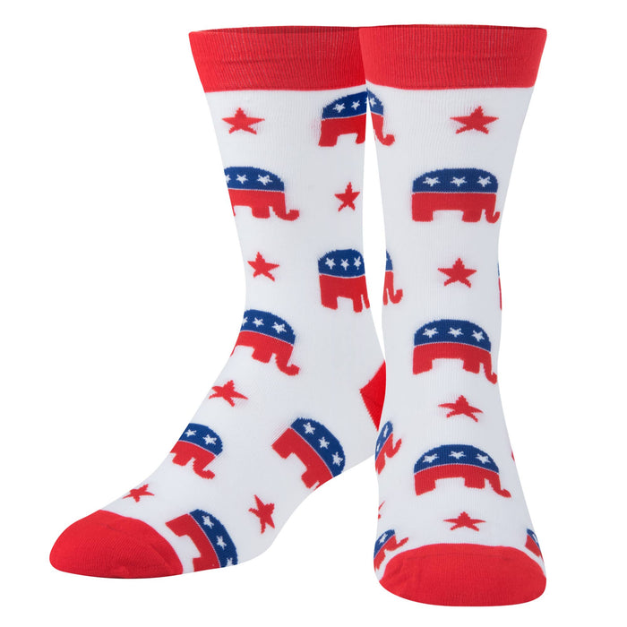 Crazy Socks - Mens Crew - Republican