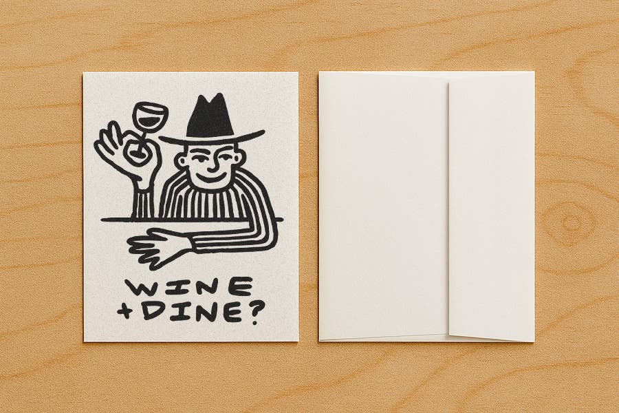 Wine + Dine? - Blank Card