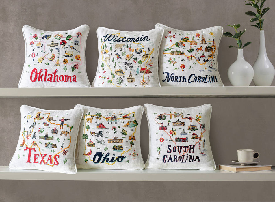 California Embroidered Pillow - Angela Staehling