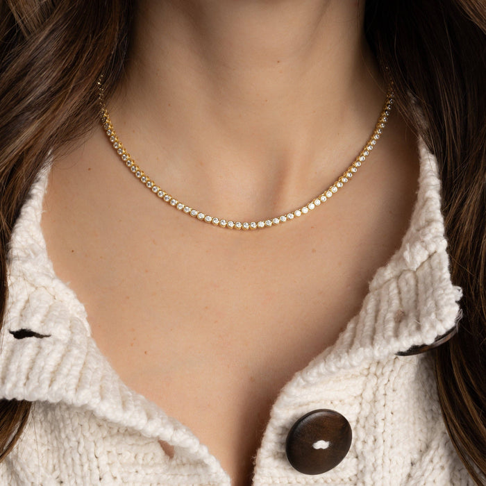 Round Bezel Tennis Necklace