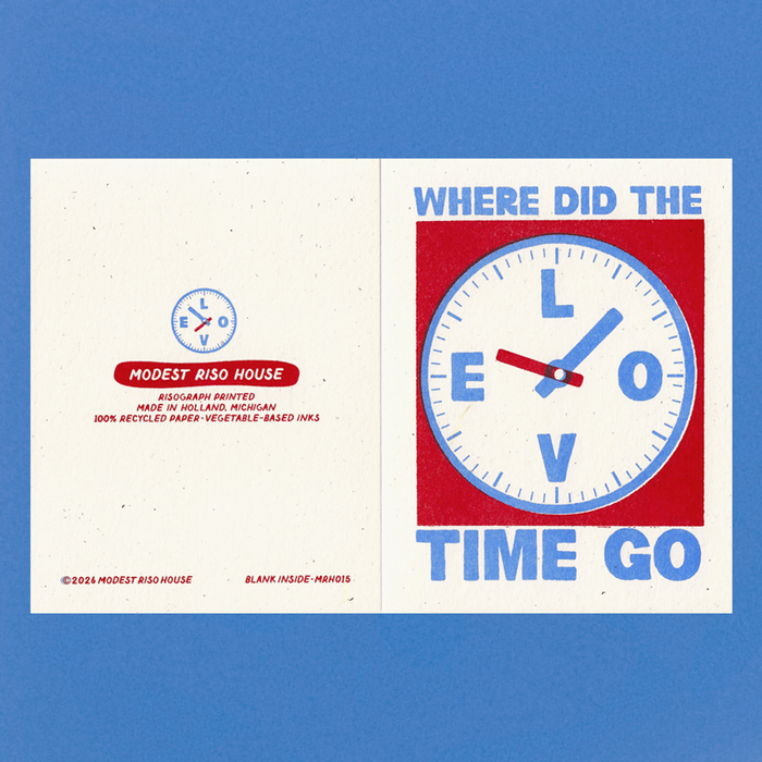 Where Did The Time Go - Risograph Card