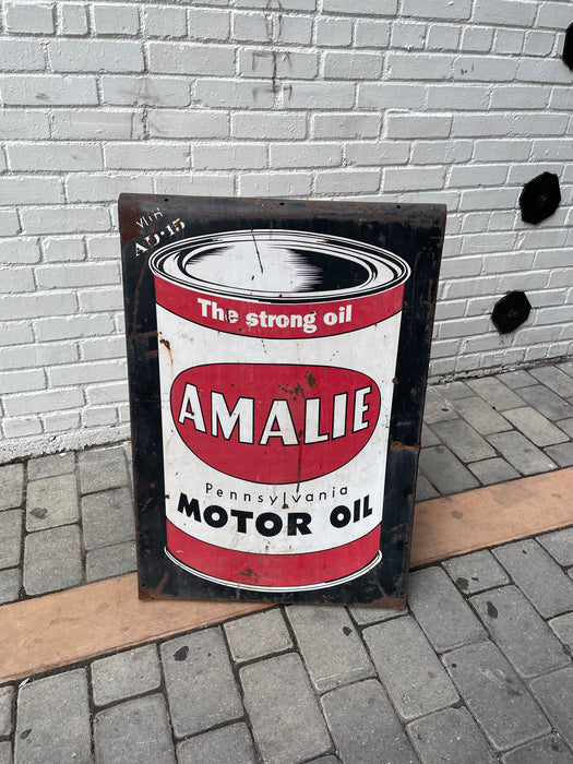 AMALIE Sandwich Board Motor Oil Sign Original Rare 50s - Instore Pickup Only