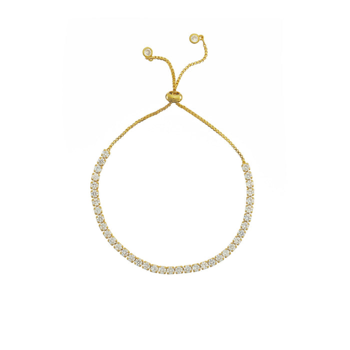 18K Gold Pull Tie Tennis Bracelet