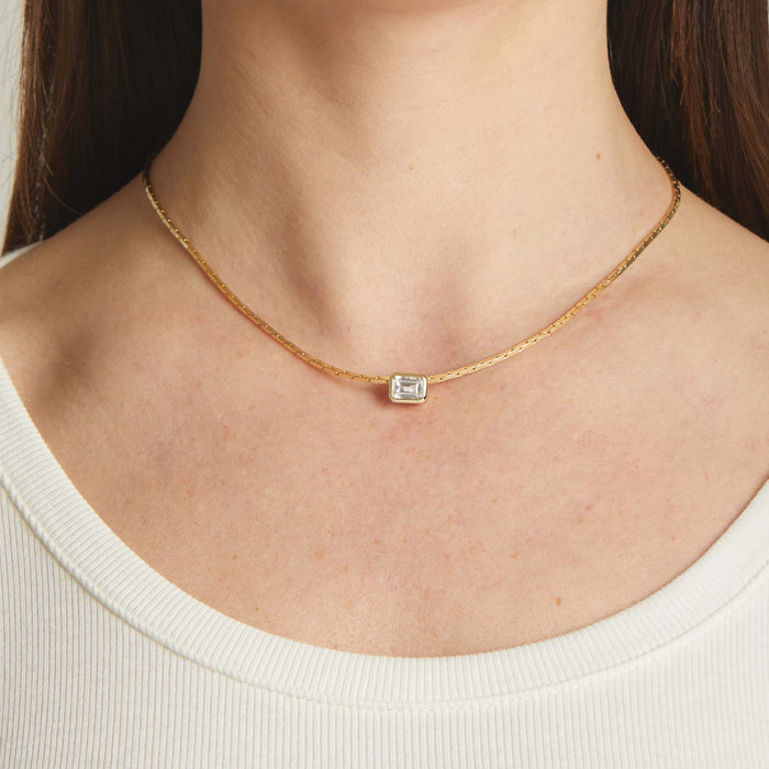 Baguette Bezel Statement Necklace