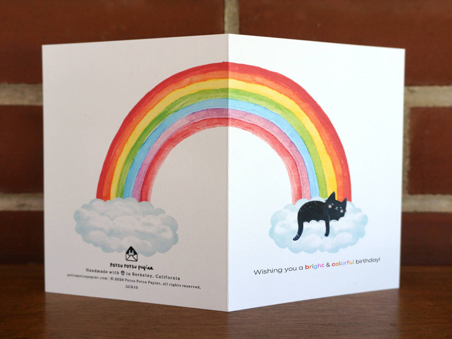 Rainbow Cat Birthday Greeting Card
