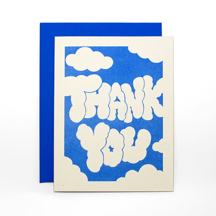 Thank You Clouds - Risograph Card