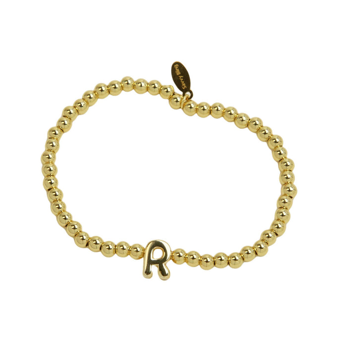 Initial Bubble Bracelet Gold Filled