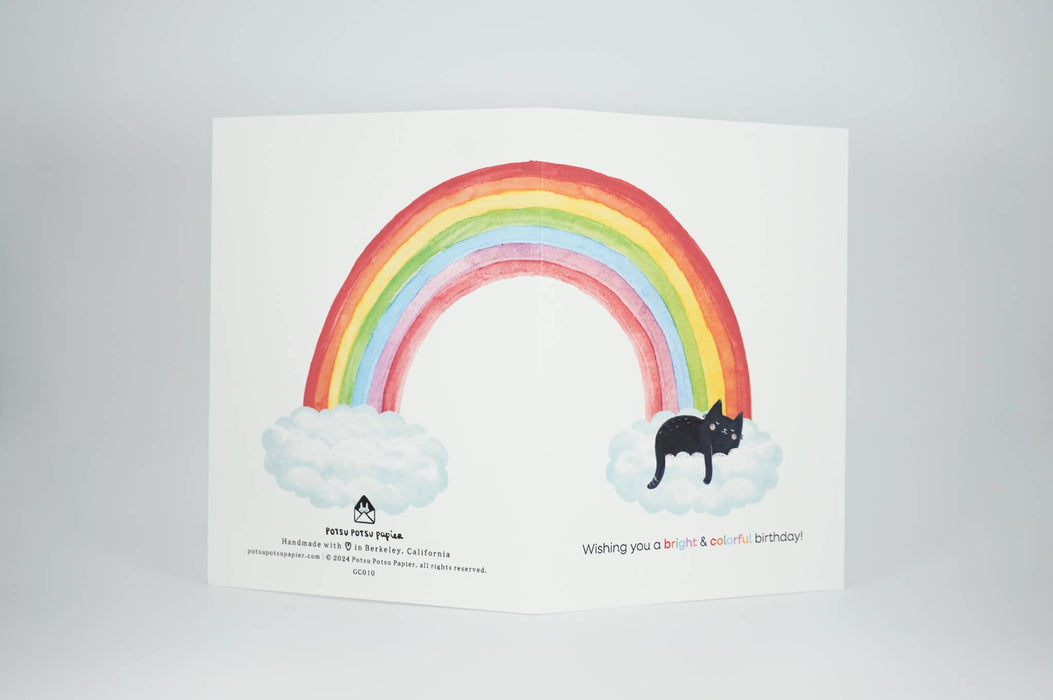 Rainbow Cat Birthday Greeting Card