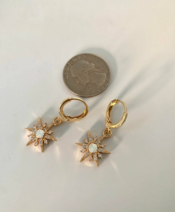 Dainty Pointed Star Huggie Hoop Earrings