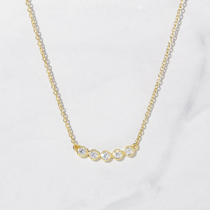 Five Stone Bar Necklace