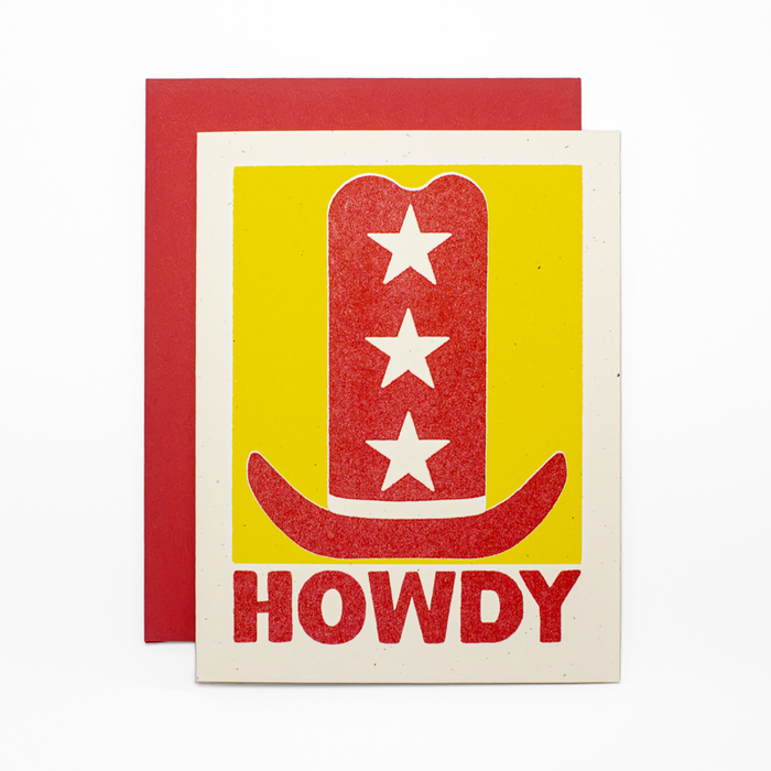 Howdy Hat - Risograph Card