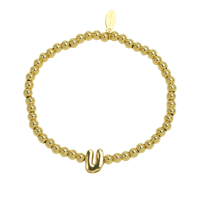 Initial Bubble Bracelet Gold Filled