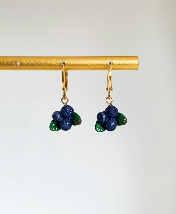 Unique Fruit Earrings Blueberry Earrings