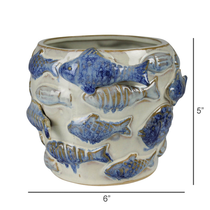 Blue Fish Cachepot