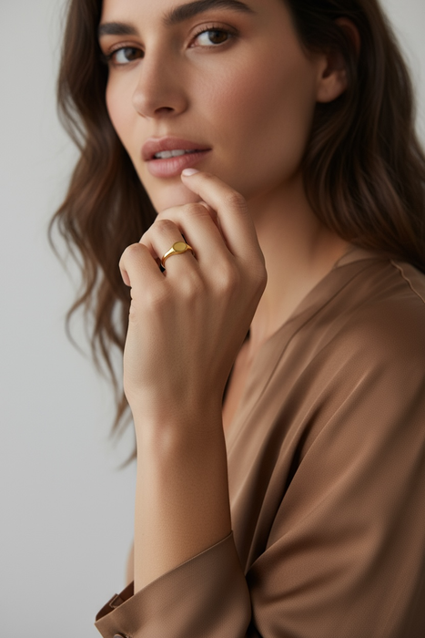 18k Gold Filled Signet Ring