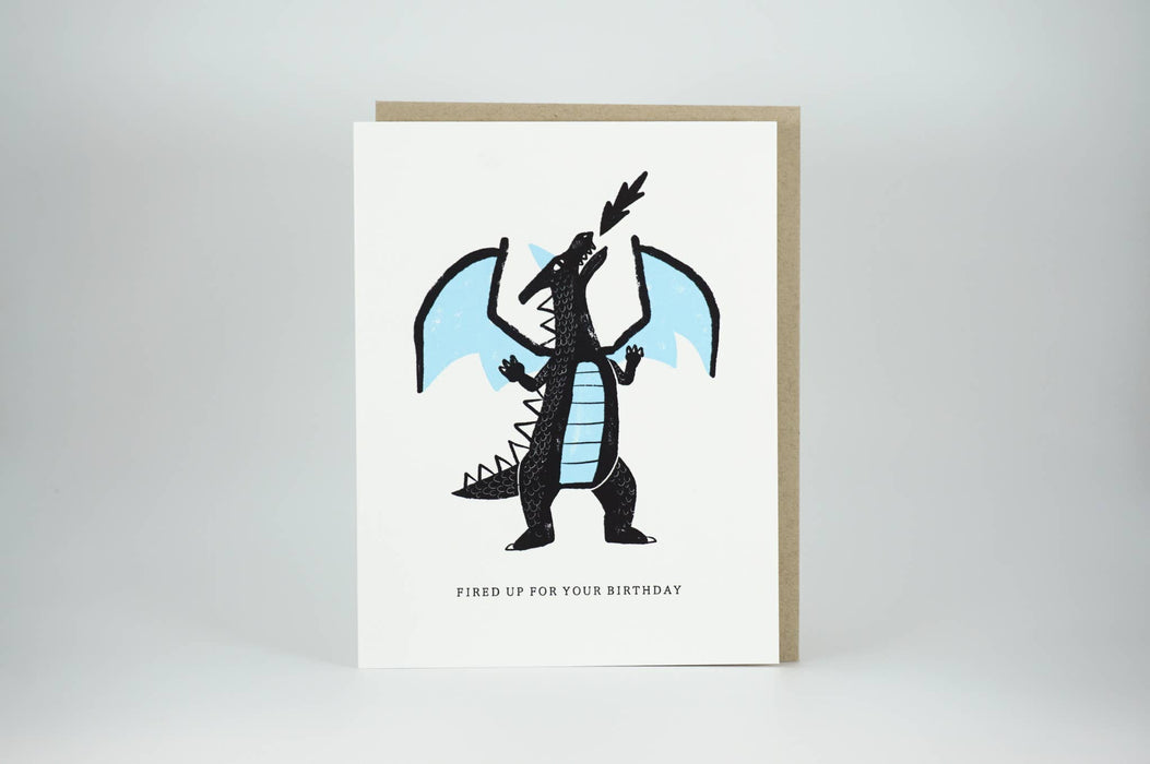 Fired Up Dragon Birthday Greeting Card