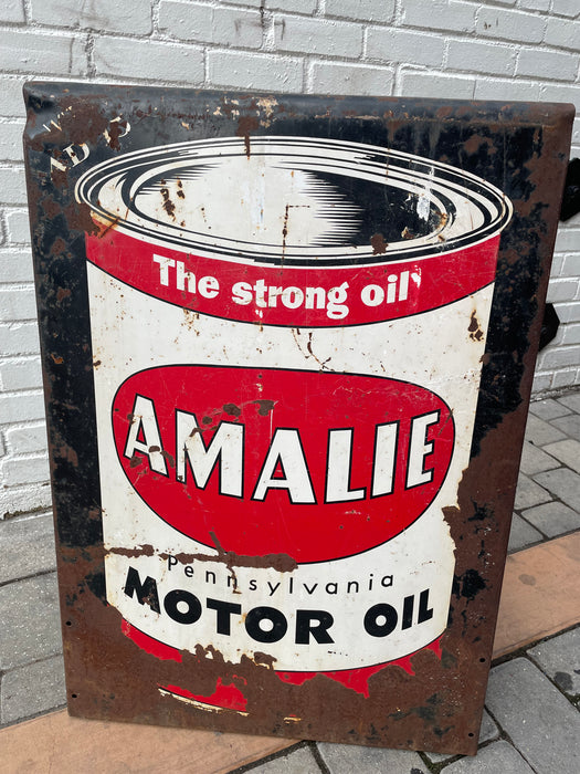 AMALIE Sandwich Board Motor Oil Sign Original Rare 50s - Instore Pickup Only