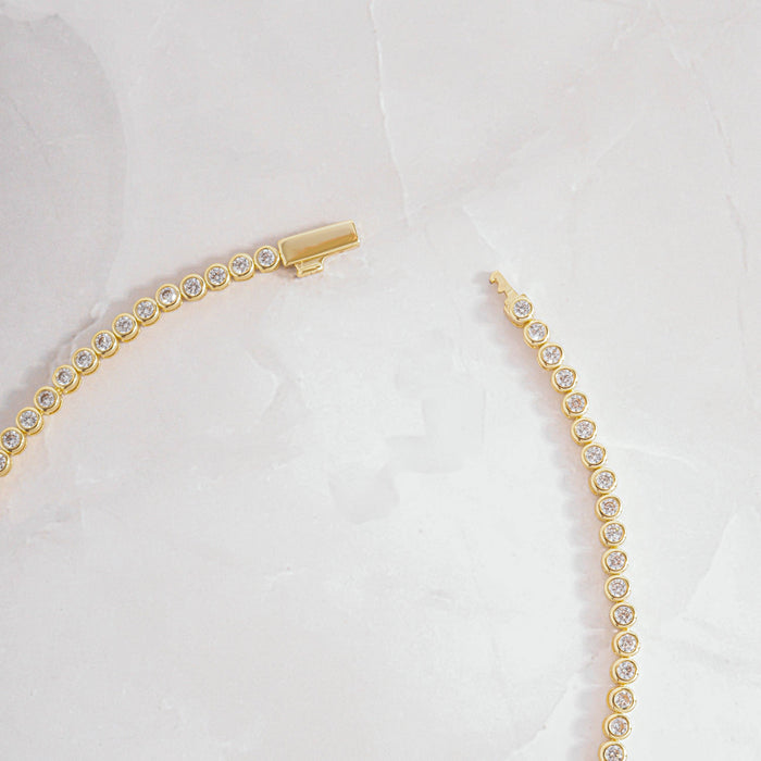 Round Bezel Tennis Necklace