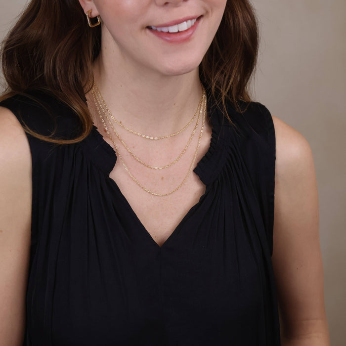 18k Gold Filled Mini Diamond Cut Paperclip Chain