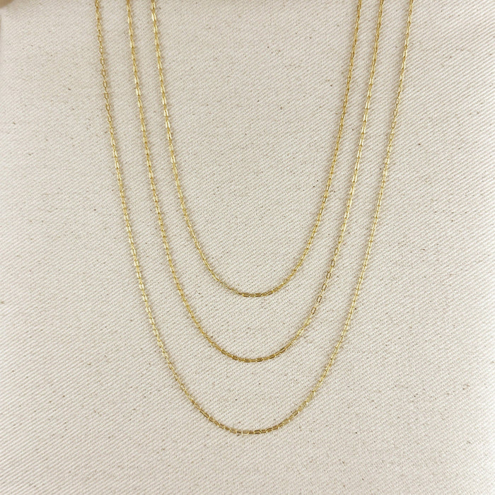 18k Gold Filled Mini Diamond Cut Paperclip Chain