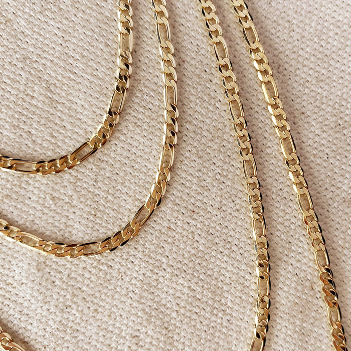 18k Gold Filled 2.5mm Flat Figaro Chain