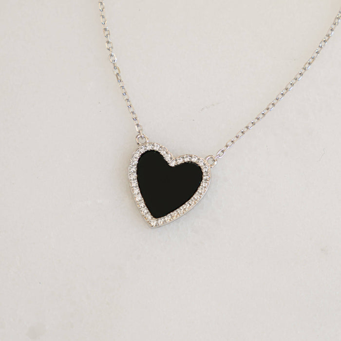 Black Onyx Heart Necklace