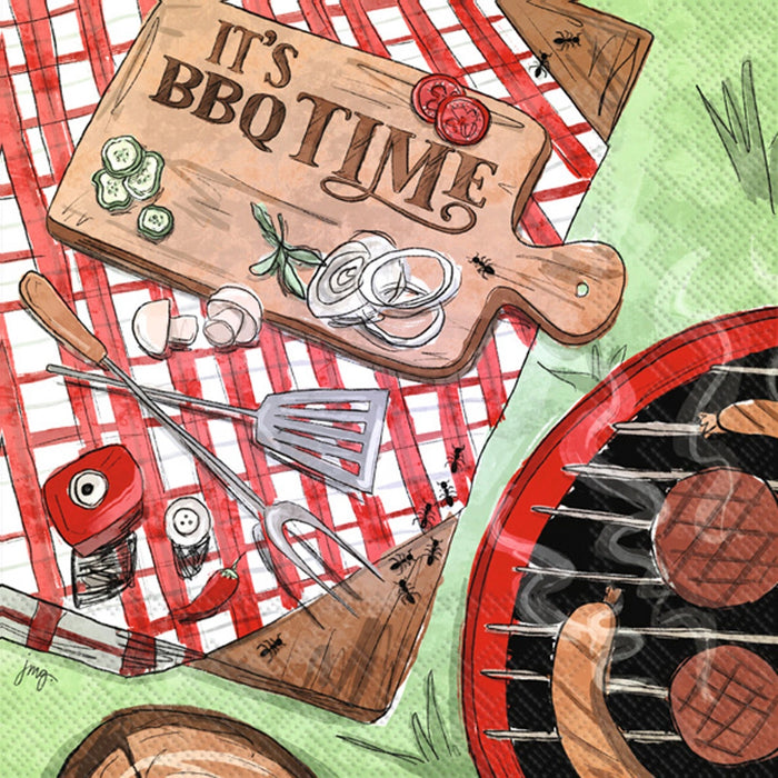 BBQ Time Paper Cocktail Napkins