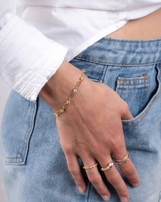 Link & CZ Bracelet