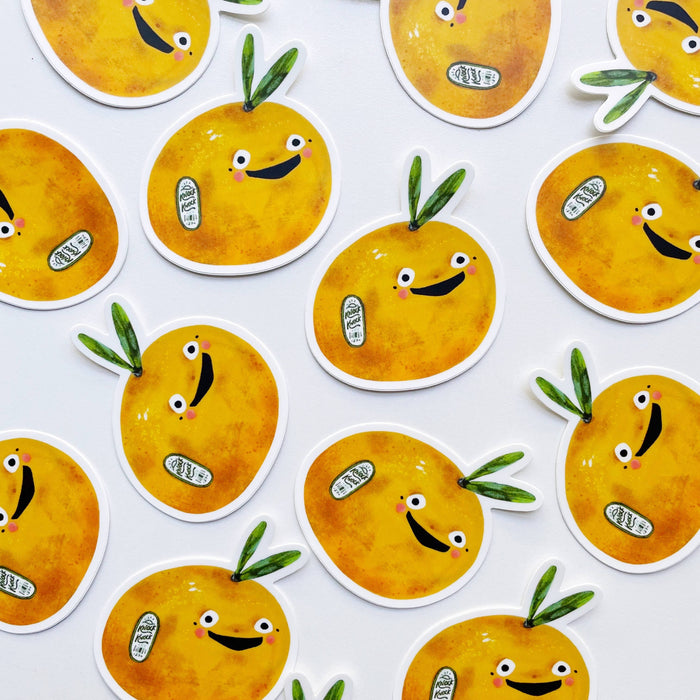 Orange Ya Glad Vinyl Fruit Sticker