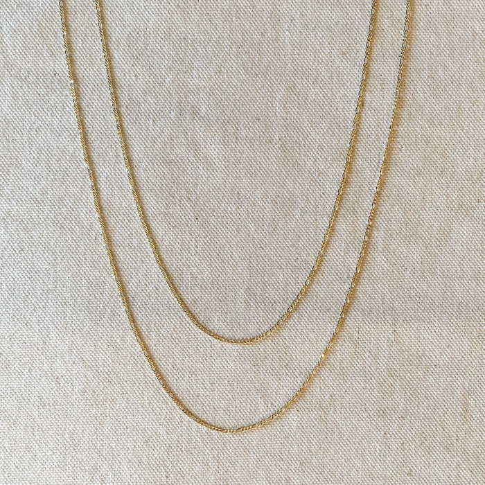 18k Gold Filled Thin Figaro Chain