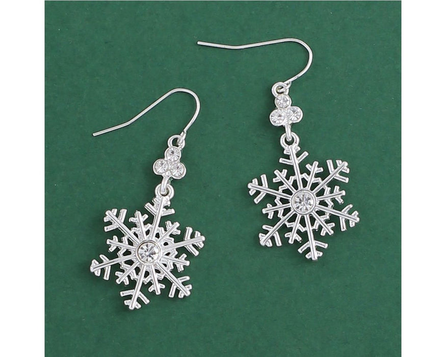 Snowflakes with Crystal Earrings