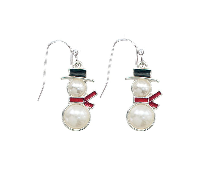 Pearl Snowman Earrings