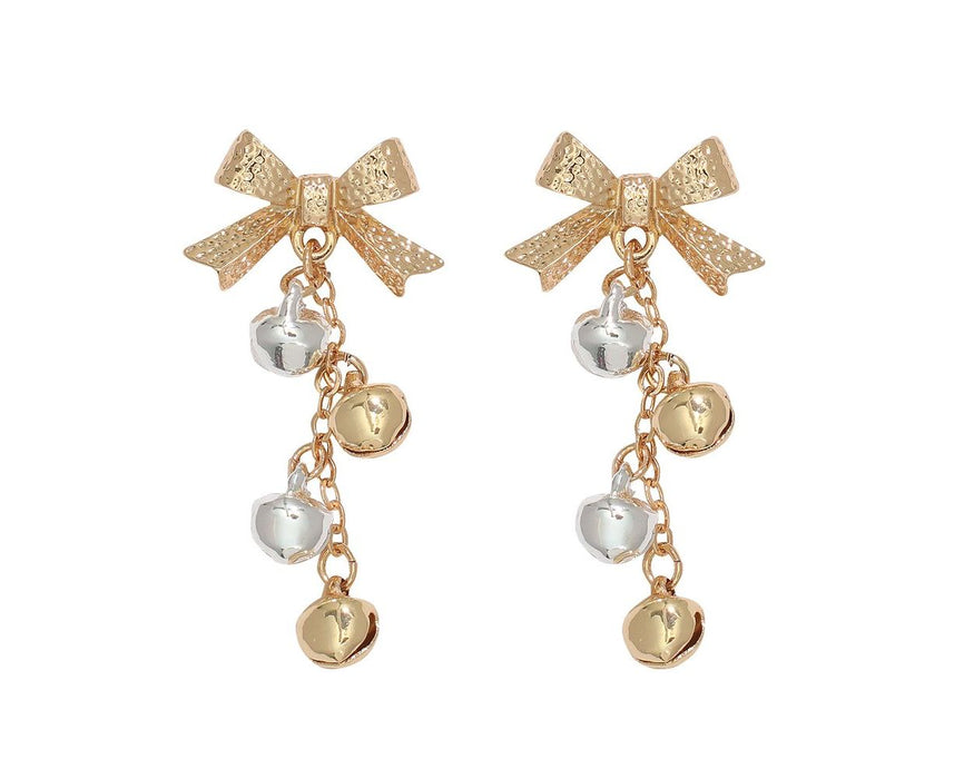 Two Tone Bells + Bows Earrings