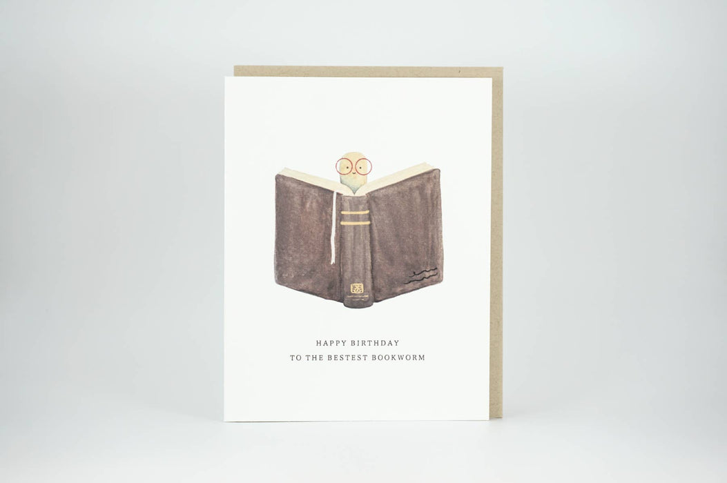 Birthday Bookworm Greeting Card